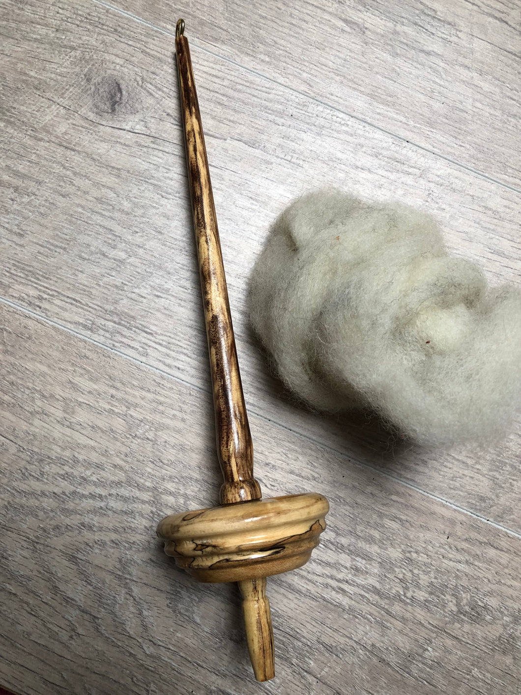 Spalted Maple Wooden Hand-Turned Drop Spindle