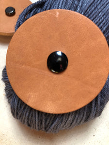 Tan Leather Shawl Key Button